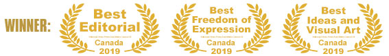 Iranstar Won three 3 Canadian Awards: Best Editorial, Best Freedom of Expression, Best Ideas and Visual Art