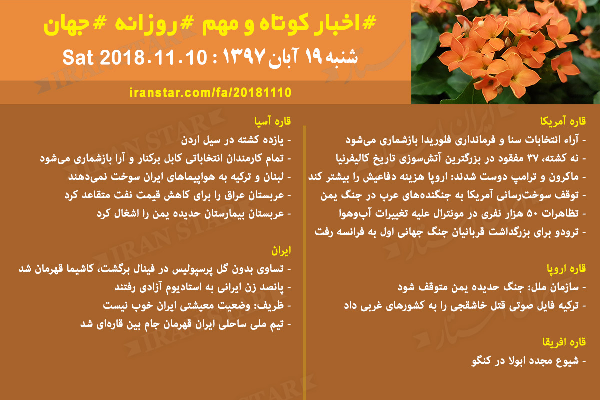 Iranian News 2018-11-10