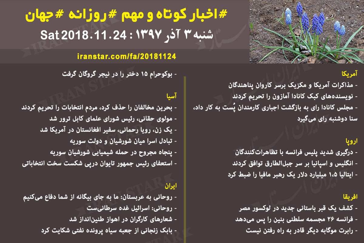 Canadian Iranian News 2018-11-24