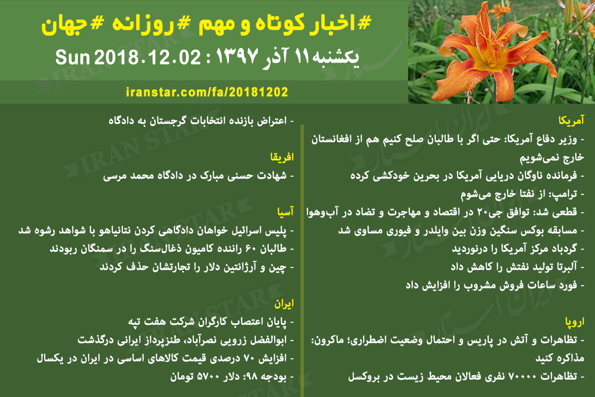 Canadian Iranian Daily News 2018-12-02 Canadian Iranian Daily News 2018-12-02