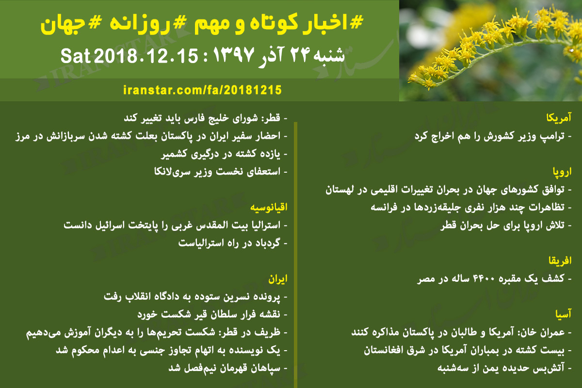 Iranian Canadian Daily News 2018-12-15