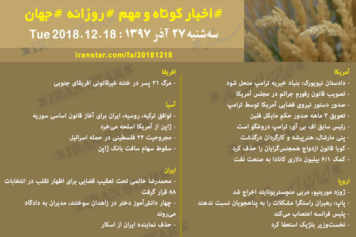 Iranian Canadian Daily News 2018-12-18 Iranian Canadian Daily News 2018-12-18