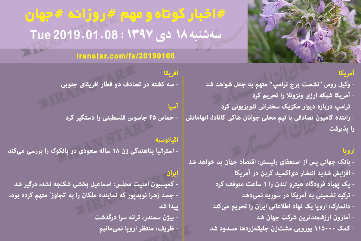 Iranian Canadian Daily News 2019-01-08