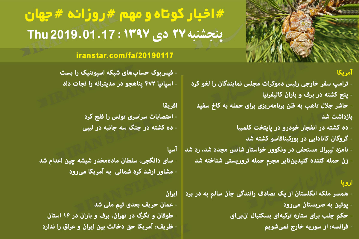 Canadian Iranian Daily News 2019-01-17 Canadian Iranian Daily News 2019-01-17