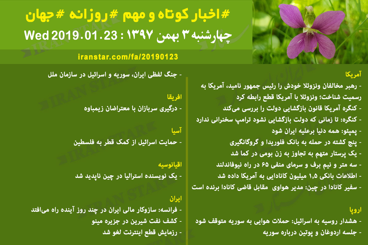 Iranian Canadian Daily News 2019-01-23 Iranian Canadian Daily News 2019-01-23