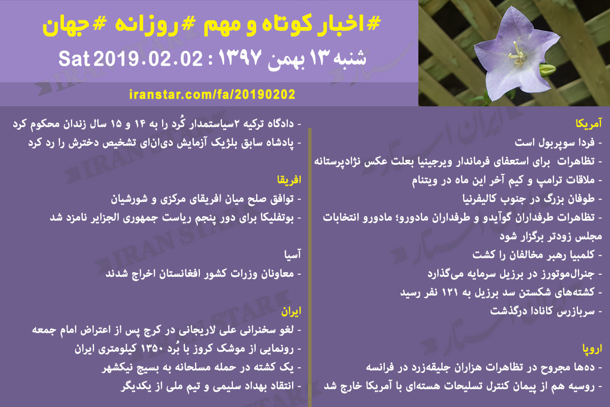 Iranian Canadian World Daily News 2019-02-02