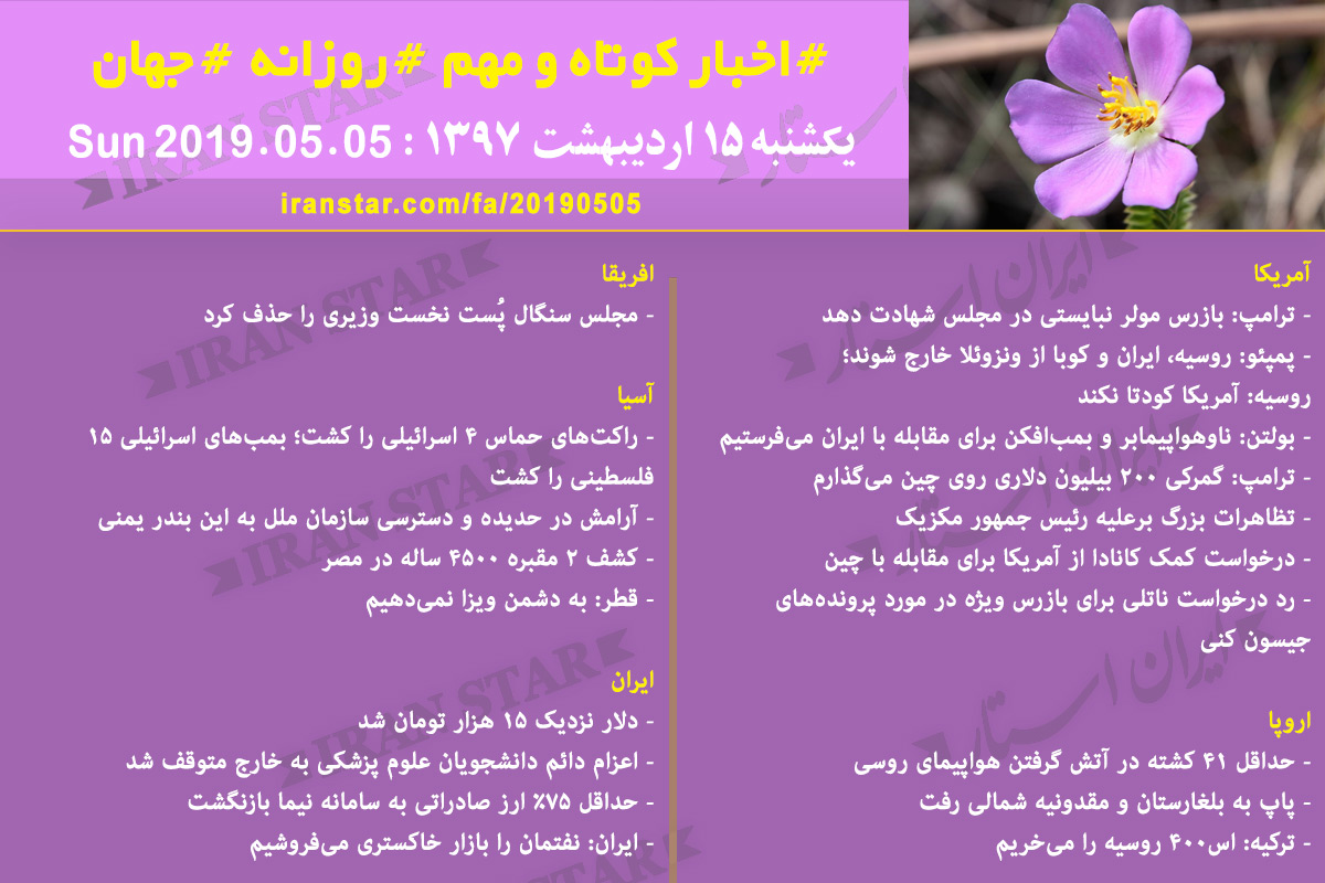 Iranian Canadian World Daily News 2019-05-05