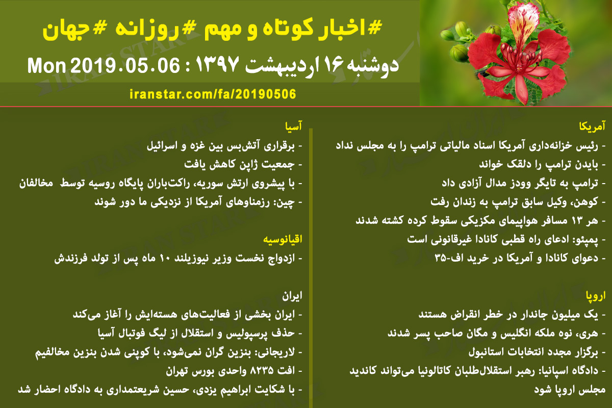 Iranian Canadian World Daily News 2019-05-06