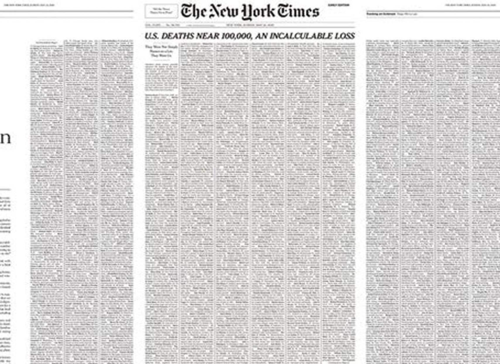 اخبار-آمریکا-لیست-هزار-قربانی-کرونای-آمریکا-صفحه-اول-روزنامه-نیویورک-تایمز-را-پُر-کرد