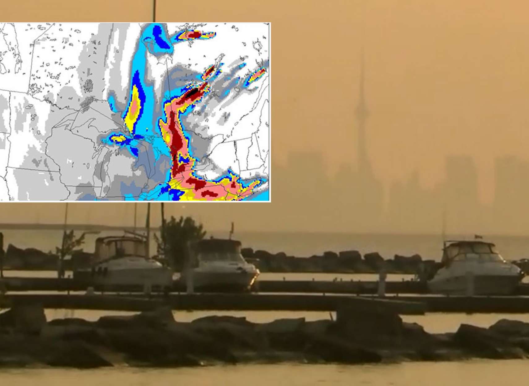 اعلان وضعیت خطر و هشدار در تورنتو، انتاریو و کبک بعلت آلودگی هوا ناشی از آتش‌سوزی؛ از آسمان خاکستر می‌ریزد