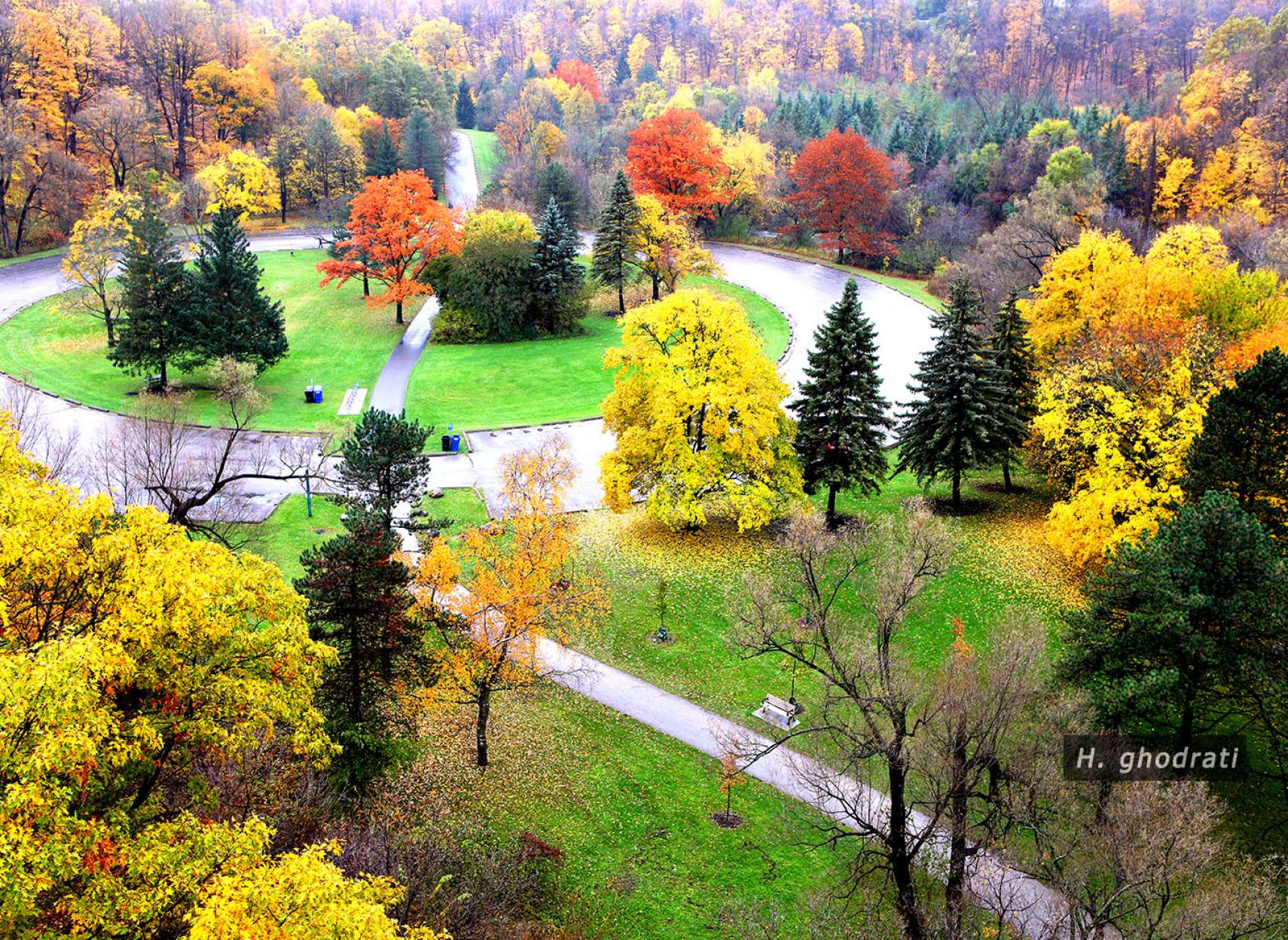 پائیز در میدان پارک