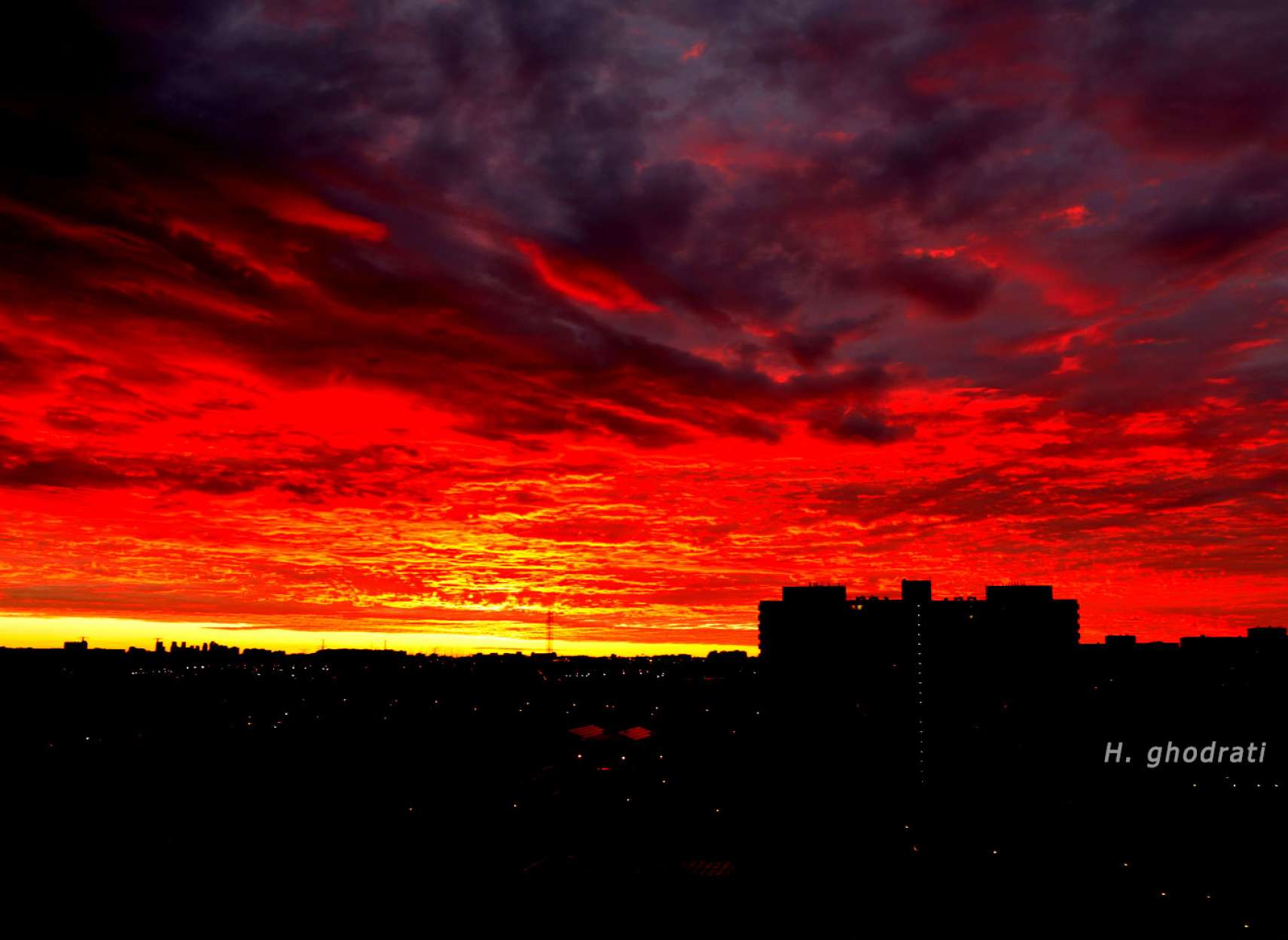 زرد و سرخ میان سیاهی